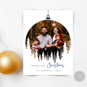 Modern Minimalist, Gladast jul Familjefoto Vykort