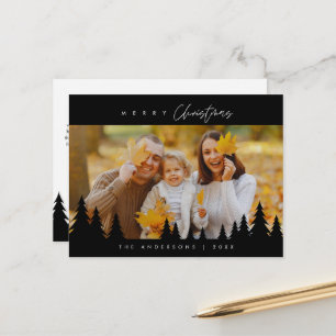 Modern Minimalist, Gladast jul Familjefoto Vykort