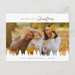 Modern Minimalist, Gladast jul Familjefoto Vykort