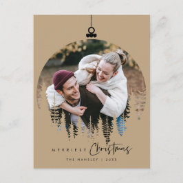 Modern Minimalist, Gladast jul Familjefoto Vykort