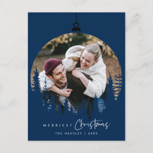 Modern Minimalist, Gladast jul Familjefoto Vykort