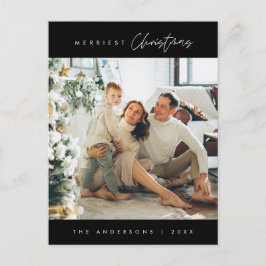 Modern Minimalist, Gladast jul Familjefoto Vykort