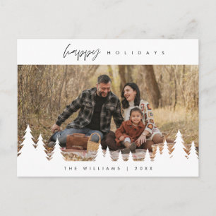 Modern Minimalist, God Jul, Familjefoto Vykort