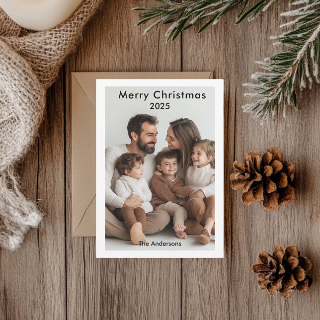 "Modern Minimalist God jul Family Photo (Skapare uppladdad)