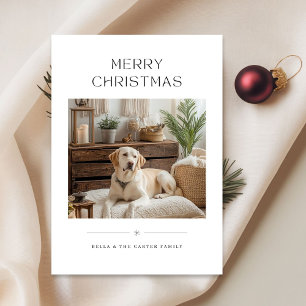 Modern minimalist God jul Hund Photo Holida Julkort