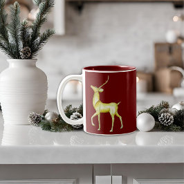 Modern minimalist God jul Reindeer Två-Tonad Mugg