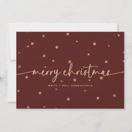 Modern Minimalist God jul Script Business Julkort