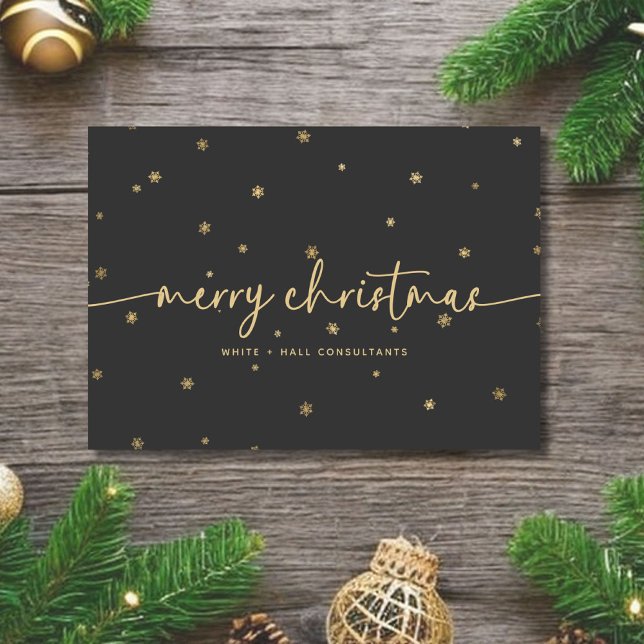 Modern Minimalist God jul Script Business Julkort (Skapare uppladdad)