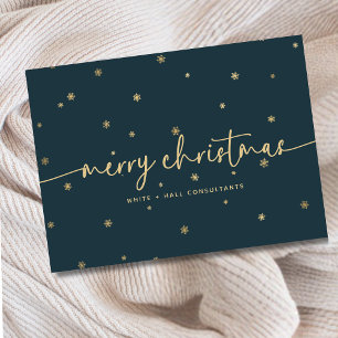 Modern Minimalist God jul Script Business Kort