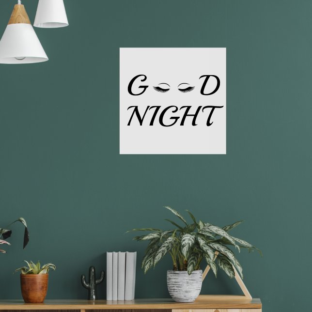 Modern minimalist godnatt ögonfransar estetik poster (Vardagsrum 1)