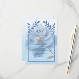 Modern Minimalist Gold and Blue Wedding OSA Kort