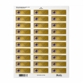 Modern Minimalist Gold and Purple Wedding  Returadress Etikett