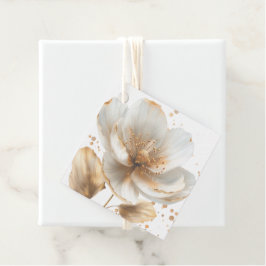 Modern Minimalist Gold and White Wedding Gåvor Etiketter