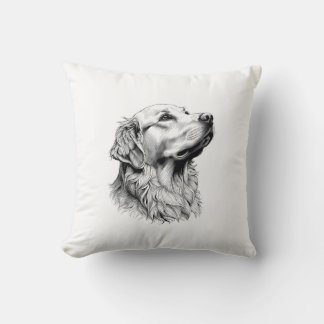 Modern Minimalist Golden Retriever Line Art Pillow Kudde