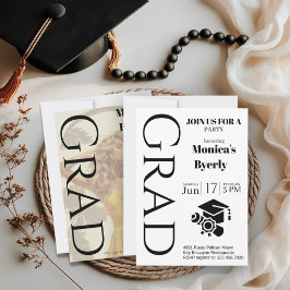 Modern Minimalist Graduation Party Invitation  Inbjudningar