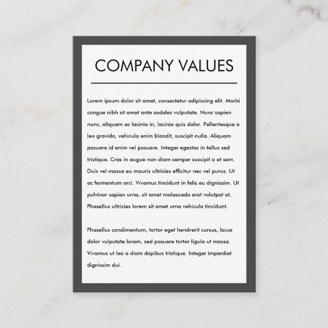 Modern minimalist (Grått/Vit) Visitkort (Framsida)