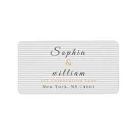 Modern Minimalist Gray Striped Wedding Adressetikett