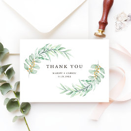 Modern Minimalist Greenery Foliage Wedding Tack Kort