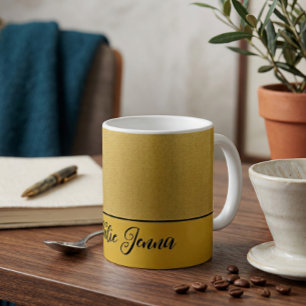 Modern minimalist guld folie struktur namn skrift kaffemugg