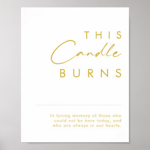 Modern minimalist guld font Detta ljus brinner Poster