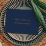 Modern minimalist | Guld Groomsman Frieri Inbjudningar<br><div class="desc">Denna moderna minimalistiska marinsoldat i guld frieri inbjudan är perfekt för ert moderna bröllop. Den här designen har kalligrafi i elegant guld med en marin blå bakgrund som matchar din traditionella bröllop eller enkla boho bröllop i vår, sommar eller fall. Jag ber er att ni kan ställa frågor till oss...</div>