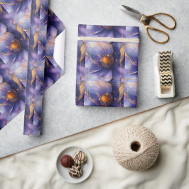 Modern minimalist guld- och lila bröllop  presentpapper