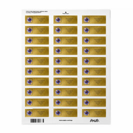 Modern minimalist guld- och lila bröllop  returadress etikett
