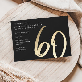 Modern minimalist guld typ 60-årsdag inbjudningar