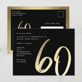 Modern minimalist guld typ 60-årsdag vykort