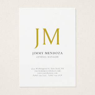 Modern minimalist guldmonogram enkel profil kort