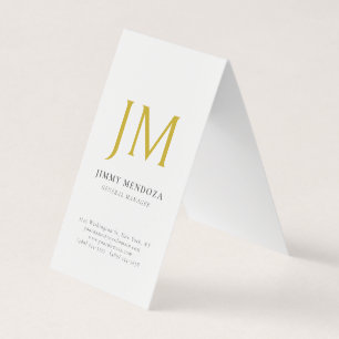 Modern minimalist guldmonogram enkel stilren visitkort