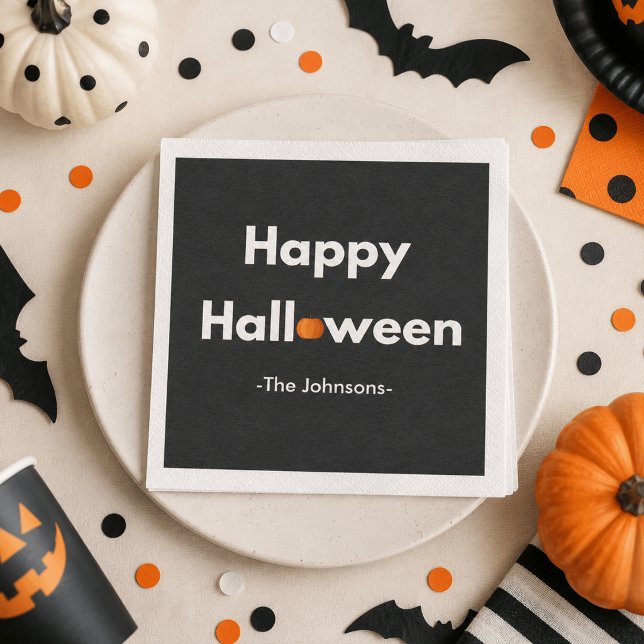 Modern minimalist Halloween – Personlig Pappersservett (Skapare uppladdad)