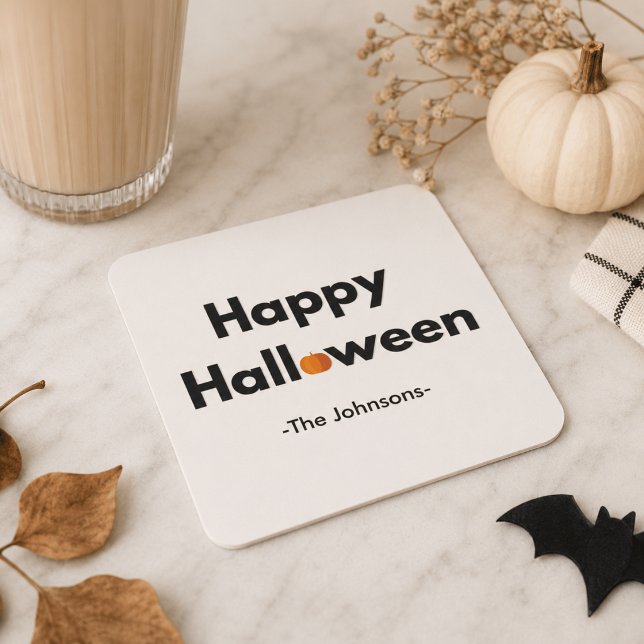 Modern minimalist Halloween – Personlig Underlägg Papper Kvadrat (Skapare uppladdad)