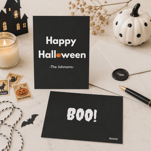 Modern minimalist Halloween – Personlig Vykort (Skapare uppladdad)