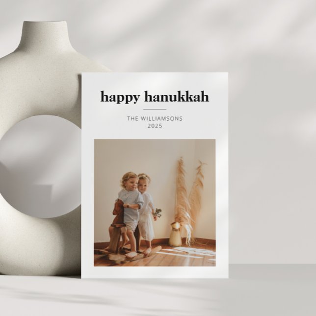 Modern minimalist Hanukkah Photo Scandinavian Julkort (Skapare uppladdad)