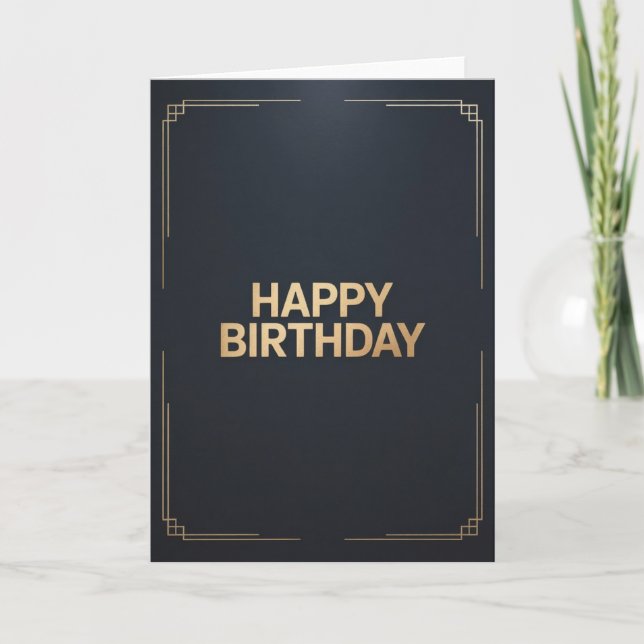 Modern Minimalist Happy Birthday Card for men Kort (Framsida)
