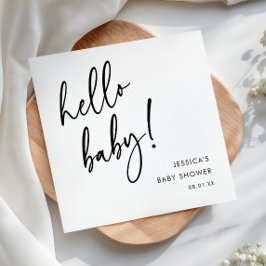 Modern minimalist Hej Bebis Baby Shower Pappersservett