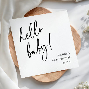Modern minimalist Hej Bebis Baby Shower Pappersservett