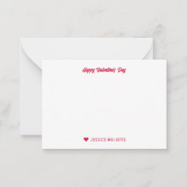 Modern minimalist hjärtmönster Alla hjärtans dag Anteckningskort