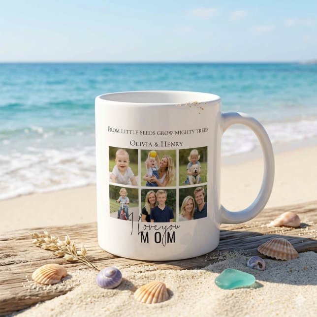 Modern minimalist "Jag älskar dig mamma"  fotokoll Kaffemugg (Skapare uppladdad)