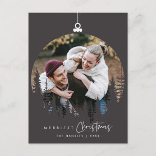 Modern Minimalist, Julens Glädje Familjefoto Vykort