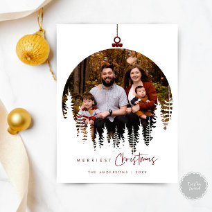Modern Minimalist, Julens Glädje Familjefoto Vykort