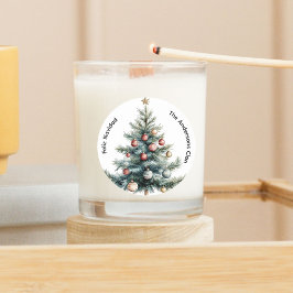 Modern minimalist julgran semesterpresent etikett