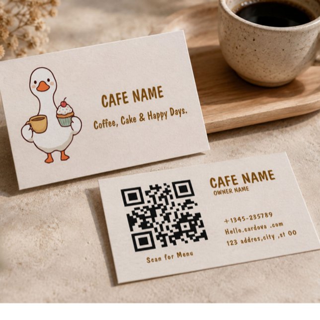 Modern minimalist kafé visitkort / Qr-kod  (Skapare uppladdad)