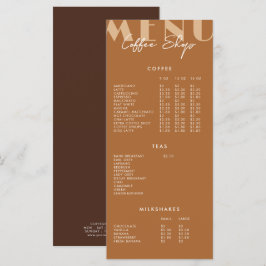 Modern Minimalist Kaffebutik Meny