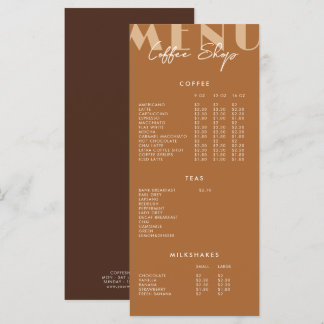 Modern Minimalist Kaffebutik Meny