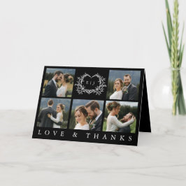 Modern minimalist kalligrafi vapensköld monogram F Tack Kort