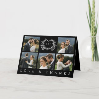 Modern minimalist kalligrafi vapensköld monogram F Tack Kort