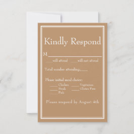 Modern minimalist kant tan beige måltidsval OSA kort