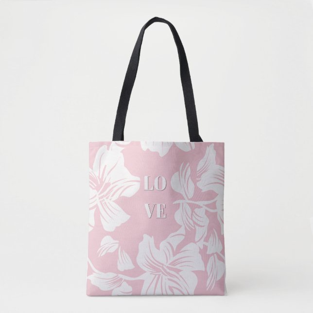 Modern minimalist kärleks botaniska jätte tote tygkasse (Framsida)